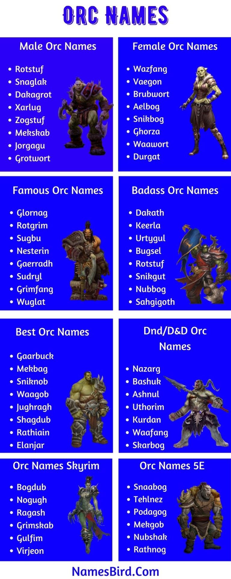 800 Orc Names 2024 