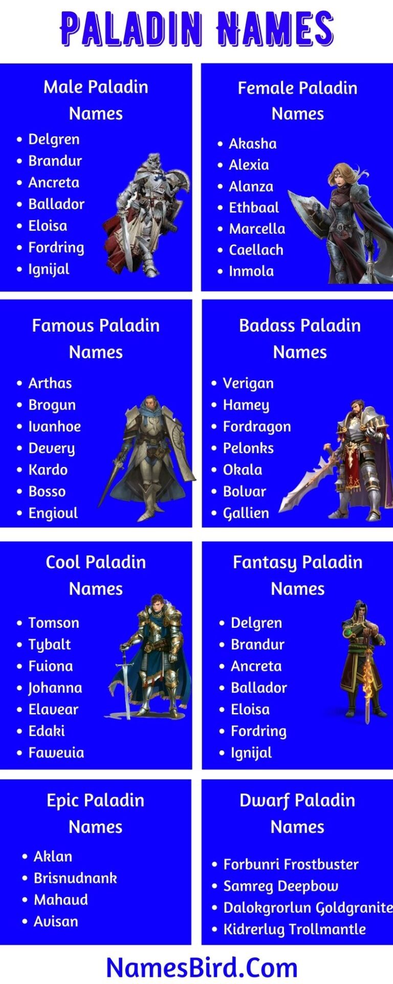 paladin of vengeance names