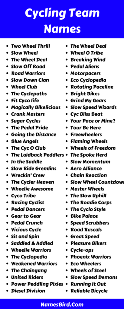 Cycling Team Name Ideas
