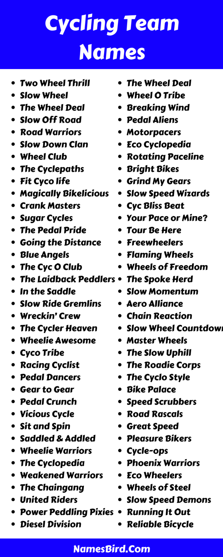 300+ Cycling Team Names and Biking Team Name Ideas