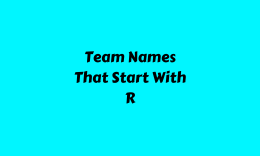 Team Names That Start With R